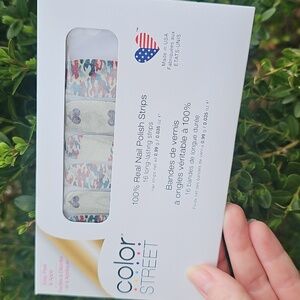 Color Street Camo Red Blue Silver Colorful Nail Polish Strips Stickers